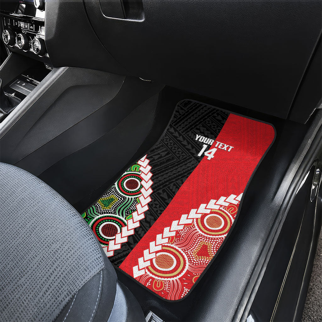 Custom Rugby Panthers and Dolphins Car Mats 2026 Together Aboriginal Polynesian Pattern
