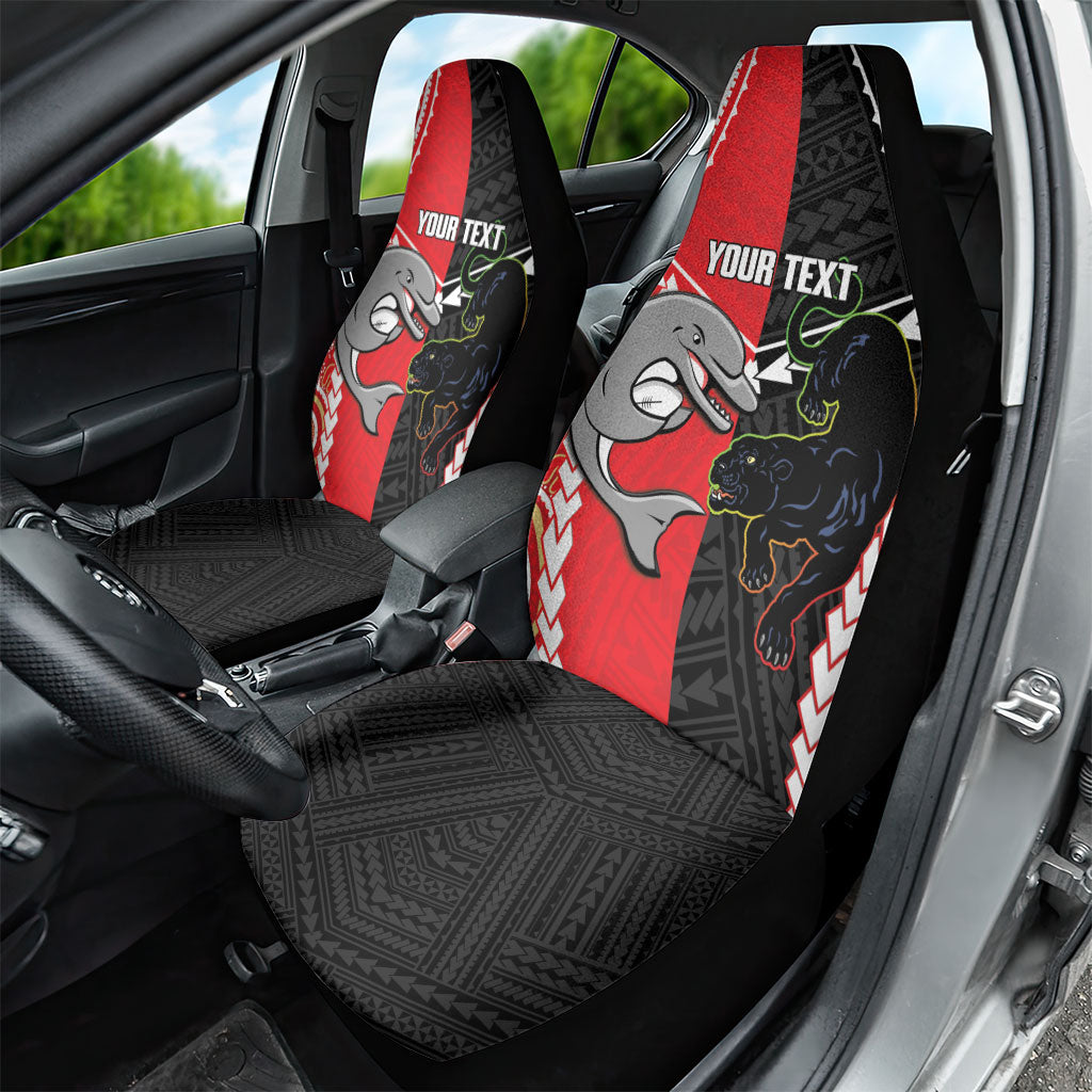 Custom Rugby Panthers and Dolphins Car Seat Cover 2026 Together Aboriginal Polynesian Pattern