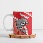 Custom Rugby Panthers and Dolphins Ceramic Mug 2026 Together Aboriginal Polynesian Pattern