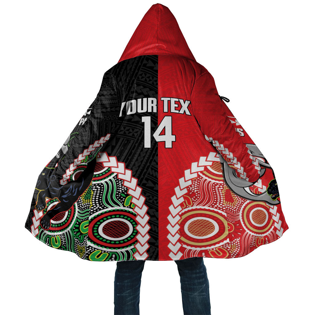 Custom Rugby Panthers and Dolphins Cloak 2026 Together Aboriginal Polynesian Pattern