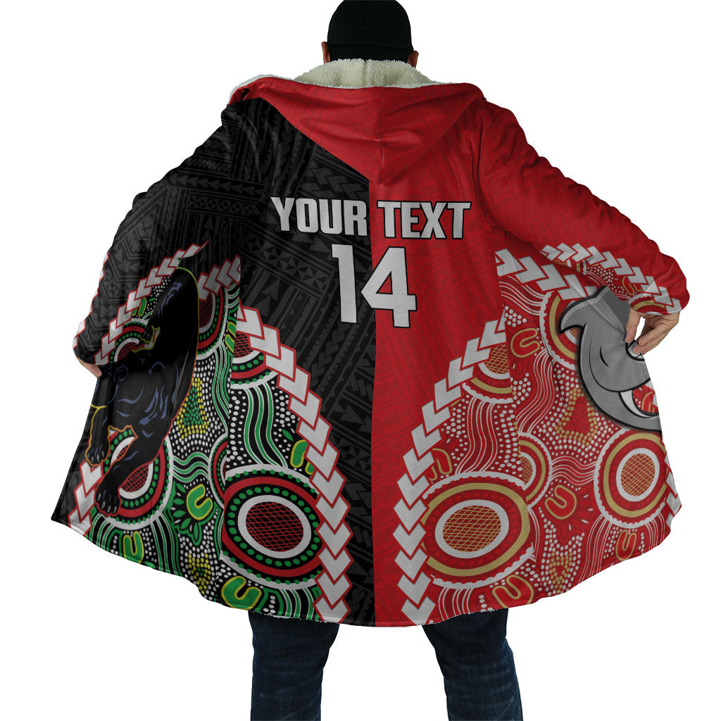 Custom Rugby Panthers and Dolphins Cloak 2026 Together Aboriginal Polynesian Pattern
