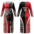 Custom Rugby Panthers and Dolphins Couples Matching Long Sleeve Bodycon Dress and Hawaiian Shirt 2026 Together Aboriginal Polynesian Pattern LT14
