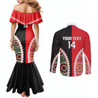 Custom Rugby Panthers and Dolphins Couples Matching Mermaid Dress and Long Sleeve Button Shirt 2026 Together Aboriginal Polynesian Pattern