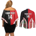 Custom Rugby Panthers and Dolphins Couples Matching Off Shoulder Short Dress and Long Sleeve Button Shirt 2026 Together Aboriginal Polynesian Pattern