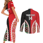 Custom Rugby Panthers and Dolphins Couples Matching Short Sleeve Bodycon Dress and Long Sleeve Button Shirt 2026 Together Aboriginal Polynesian Pattern