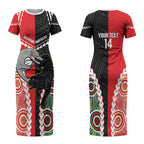 Custom Rugby Panthers and Dolphins Couples Matching Short Sleeve Bodycon Dress and Long Sleeve Button Shirt 2026 Together Aboriginal Polynesian Pattern LT14