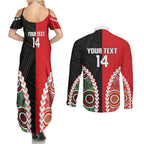 Custom Rugby Panthers and Dolphins Couples Matching Summer Maxi Dress and Long Sleeve Button Shirt 2026 Together Aboriginal Polynesian Pattern