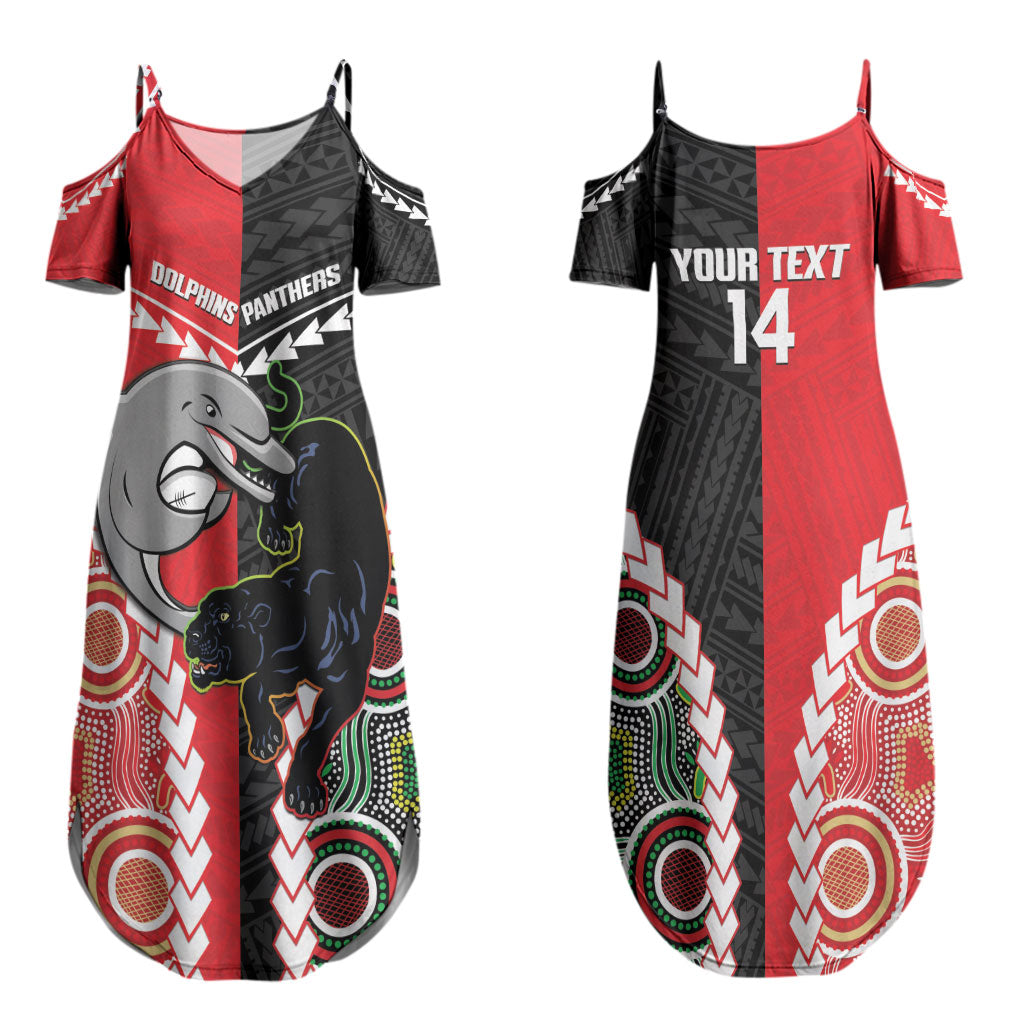 Custom Rugby Panthers and Dolphins Couples Matching Summer Maxi Dress and Long Sleeve Button Shirt 2026 Together Aboriginal Polynesian Pattern LT14