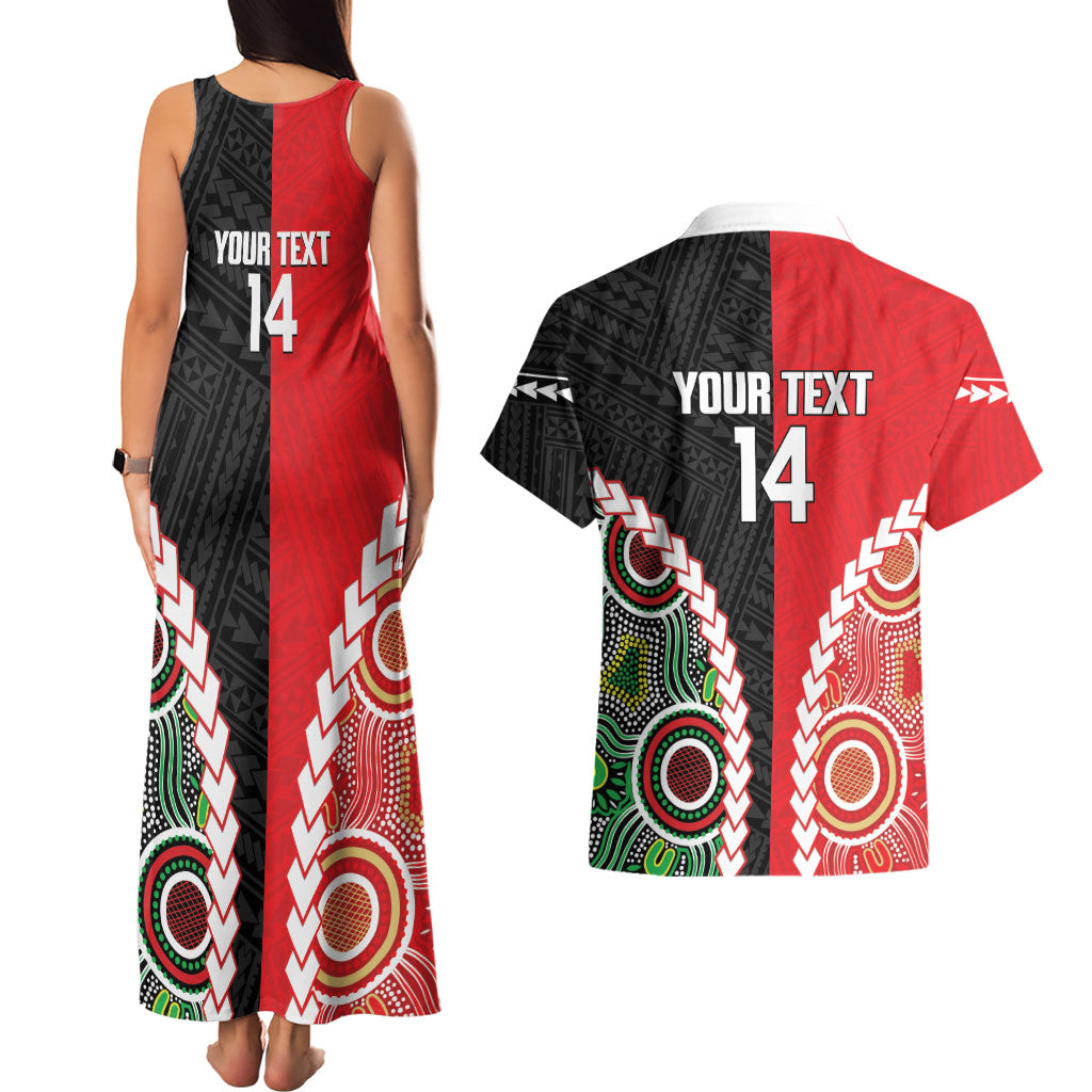 Custom Rugby Panthers and Dolphins Couples Matching Tank Maxi Dress and Hawaiian Shirt 2026 Together Aboriginal Polynesian Pattern