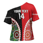 Custom Rugby Panthers and Dolphins Cross Shoulder Shirt 2026 Together Aboriginal Polynesian Pattern