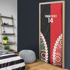 Custom Rugby Panthers and Dolphins Door Cover 2026 Together Aboriginal Polynesian Pattern