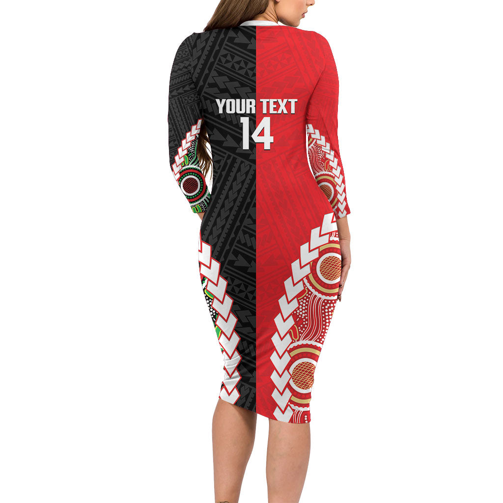 Custom Rugby Panthers and Dolphins Family Matching Long Sleeve Bodycon Dress and Hawaiian Shirt 2026 Together Aboriginal Polynesian Pattern