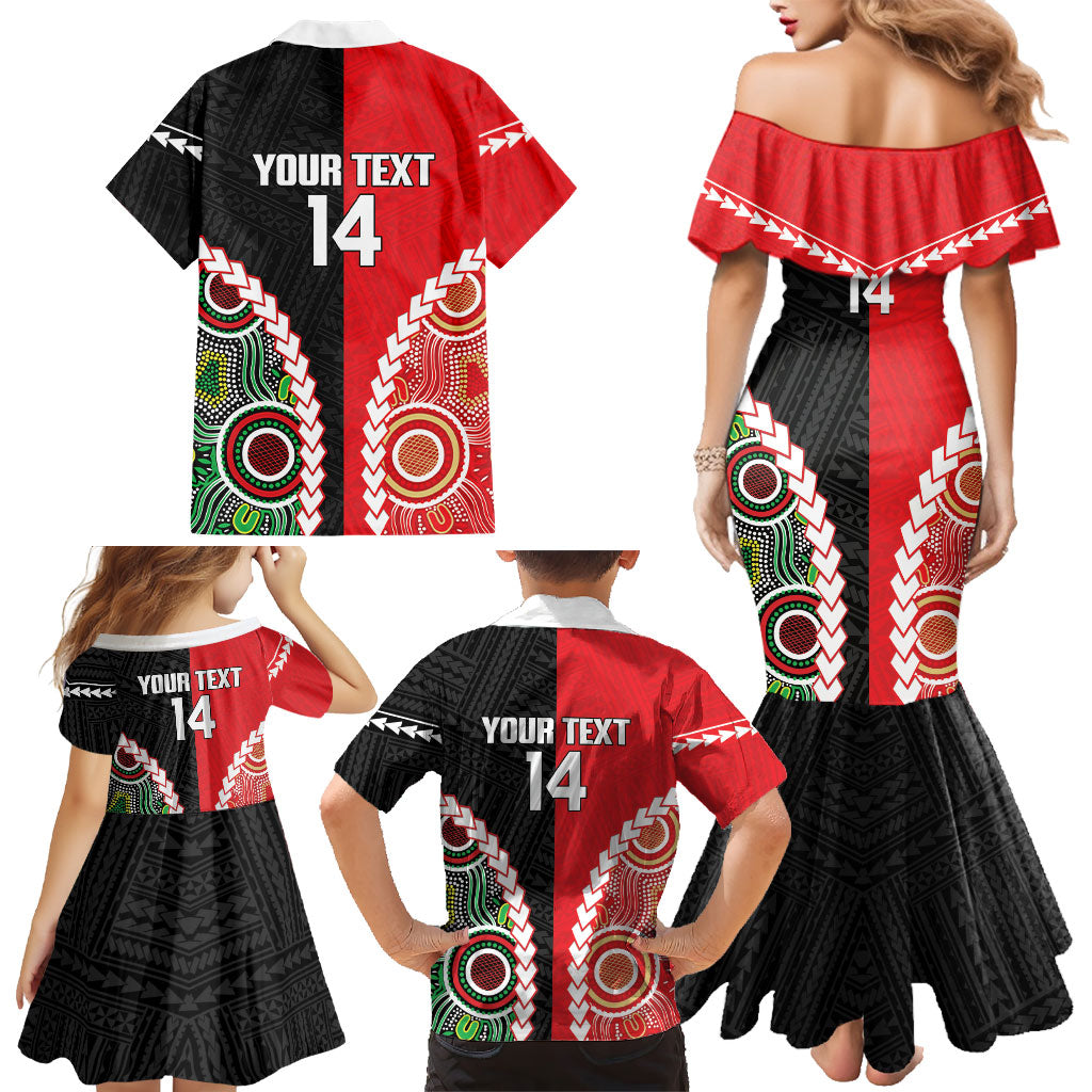 Custom Rugby Panthers and Dolphins Family Matching Mermaid Dress and Hawaiian Shirt 2026 Together Aboriginal Polynesian Pattern