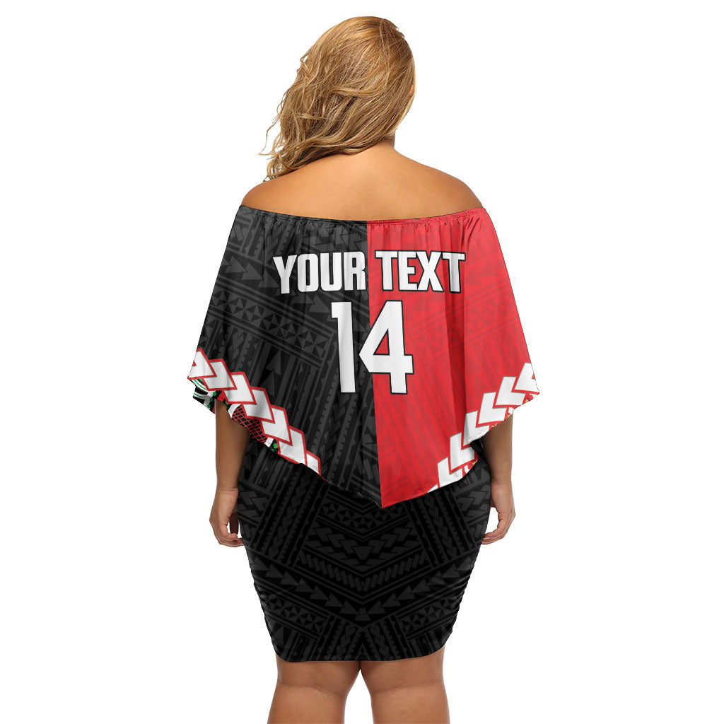 Custom Rugby Panthers and Dolphins Family Matching Off Shoulder Short Dress and Hawaiian Shirt 2026 Together Aboriginal Polynesian Pattern