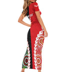 Custom Rugby Panthers and Dolphins Family Matching Short Sleeve Bodycon Dress and Hawaiian Shirt 2026 Together Aboriginal Polynesian Pattern