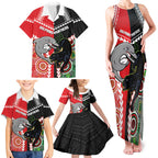 Custom Rugby Panthers and Dolphins Family Matching Tank Maxi Dress and Hawaiian Shirt 2026 Together Aboriginal Polynesian Pattern