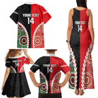 Custom Rugby Panthers and Dolphins Family Matching Tank Maxi Dress and Hawaiian Shirt 2026 Together Aboriginal Polynesian Pattern
