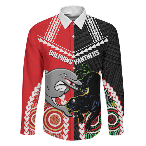 Custom Rugby Panthers and Dolphins Family Matching Tank Maxi Dress and Hawaiian Shirt 2026 Together Aboriginal Polynesian Pattern