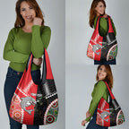 Custom Rugby Panthers and Dolphins Grocery Bag 2026 Together Aboriginal Polynesian Pattern