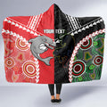 Custom Rugby Panthers and Dolphins Hooded Blanket 2026 Together Aboriginal Polynesian Pattern