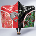 Custom Rugby Panthers and Dolphins Hooded Blanket 2026 Together Aboriginal Polynesian Pattern