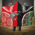 Custom Rugby Panthers and Dolphins Hooded Blanket 2026 Together Aboriginal Polynesian Pattern