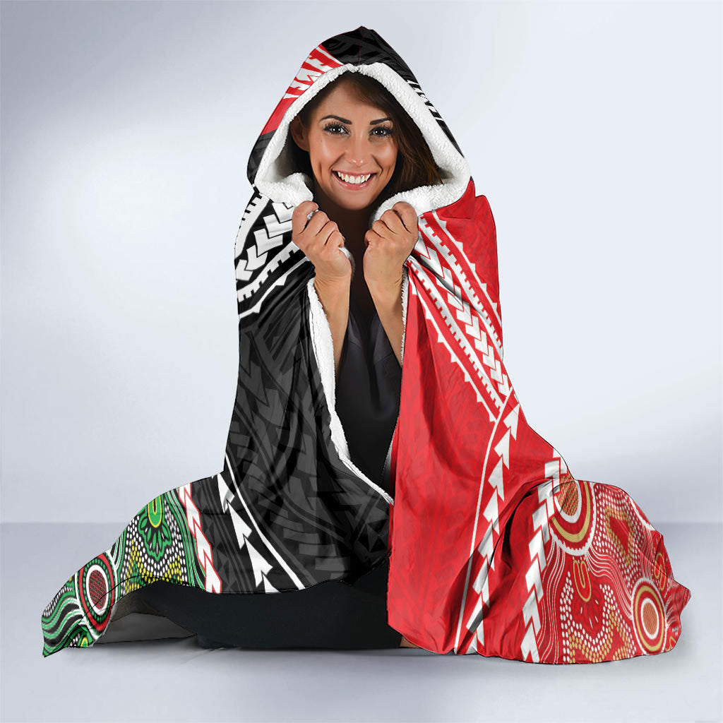 Custom Rugby Panthers and Dolphins Hooded Blanket 2026 Together Aboriginal Polynesian Pattern