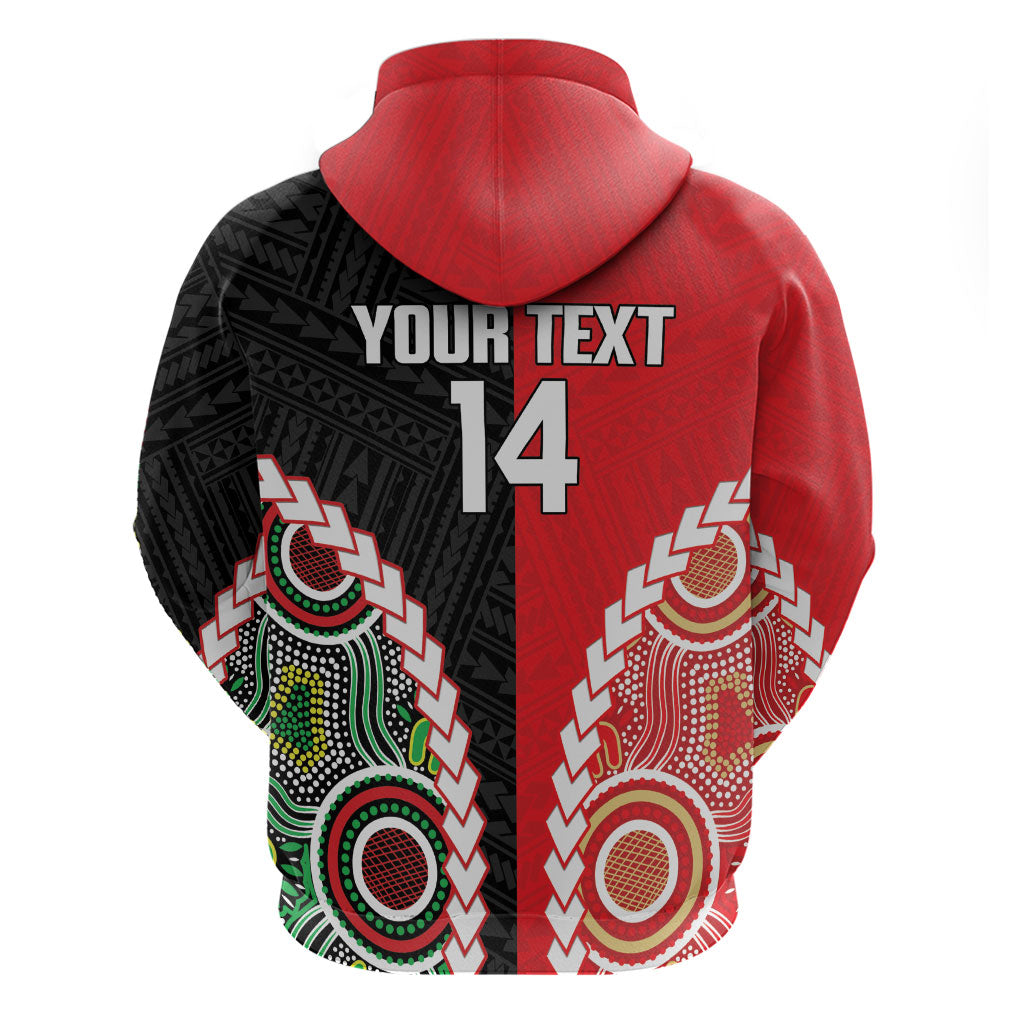 Custom Rugby Panthers and Dolphins Hoodie 2026 Together Aboriginal Polynesian Pattern