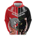 Custom Rugby Panthers and Dolphins Hoodie 2026 Together Aboriginal Polynesian Pattern