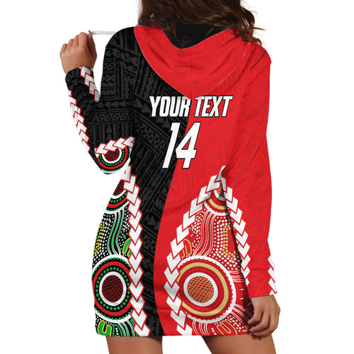 Custom Rugby Panthers and Dolphins Hoodie Dress 2026 Together Aboriginal Polynesian Pattern