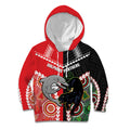 Custom Rugby Panthers and Dolphins Kid Hoodie 2026 Together Aboriginal Polynesian Pattern