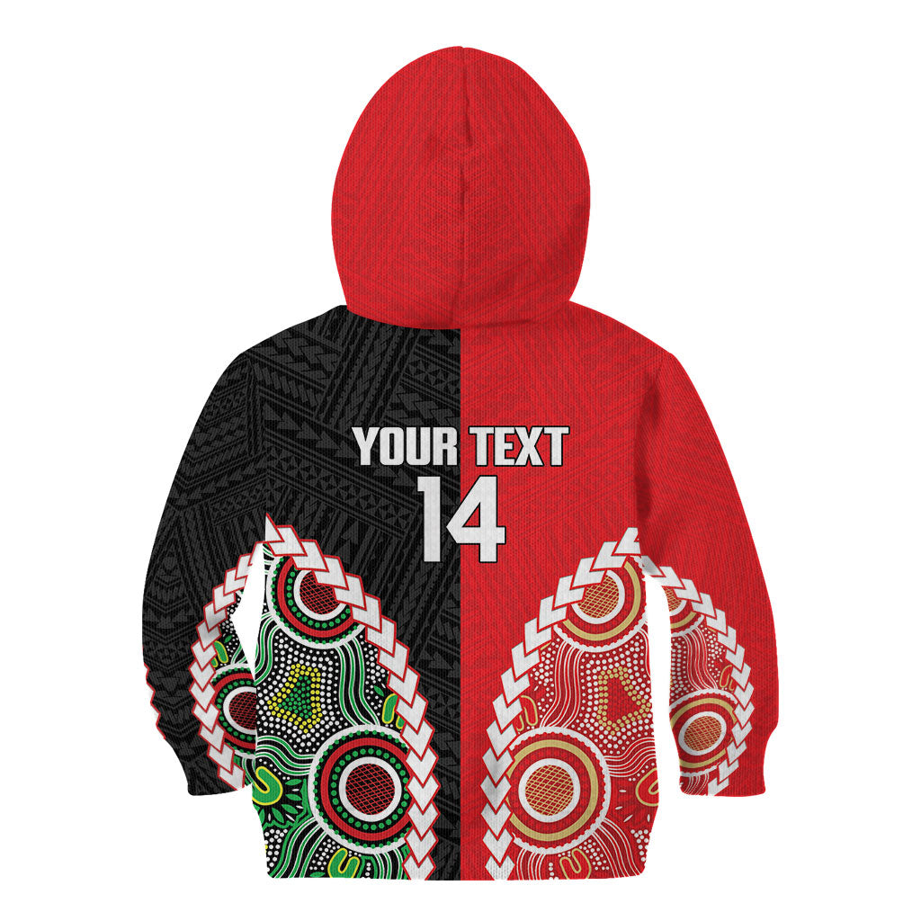 Custom Rugby Panthers and Dolphins Kid Hoodie 2026 Together Aboriginal Polynesian Pattern