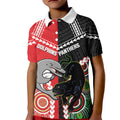 Custom Rugby Panthers and Dolphins Kid Polo Shirt 2026 Together Aboriginal Polynesian Pattern