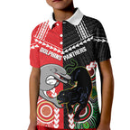 Custom Rugby Panthers and Dolphins Kid Polo Shirt 2026 Together Aboriginal Polynesian Pattern