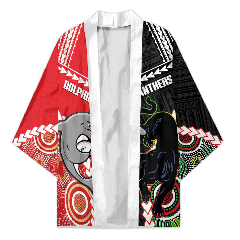 Custom Rugby Panthers and Dolphins Kimono 2026 Together Aboriginal Polynesian Pattern