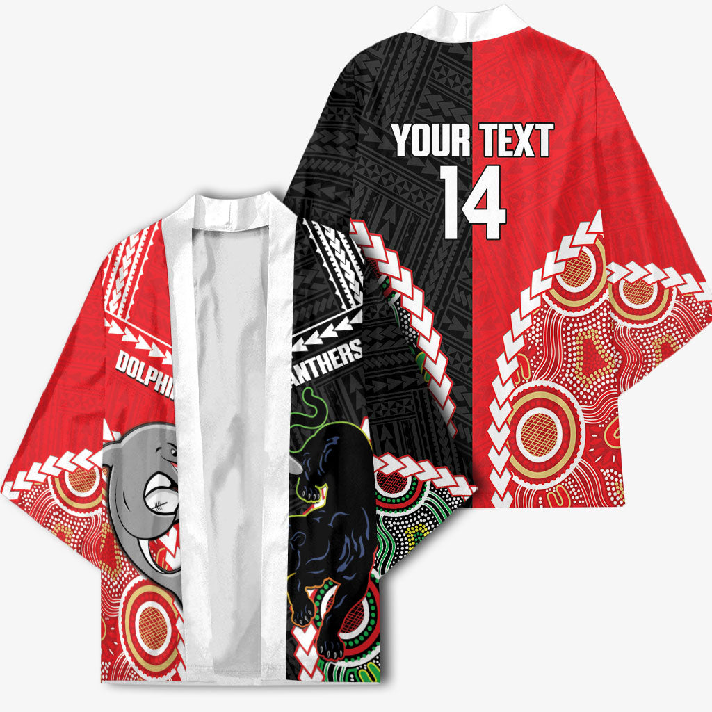 Custom Rugby Panthers and Dolphins Kimono 2026 Together Aboriginal Polynesian Pattern