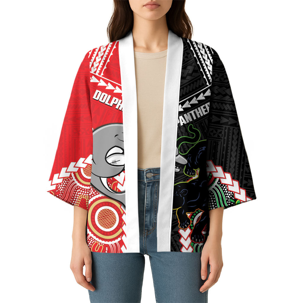 Custom Rugby Panthers and Dolphins Kimono 2026 Together Aboriginal Polynesian Pattern