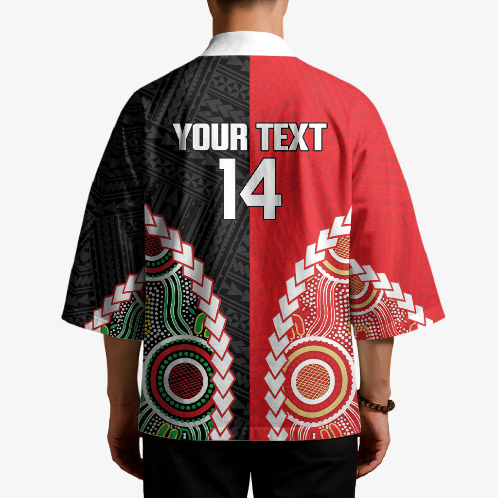 Custom Rugby Panthers and Dolphins Kimono 2026 Together Aboriginal Polynesian Pattern