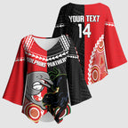 Custom Rugby Panthers and Dolphins Kimono Sleeve Blouse 2026 Together Aboriginal Polynesian Pattern