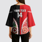Custom Rugby Panthers and Dolphins Kimono Sleeve Blouse 2026 Together Aboriginal Polynesian Pattern