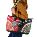 Custom Rugby Panthers and Dolphins Leather Tote Bag 2026 Together Aboriginal Polynesian Pattern
