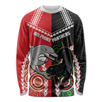 Custom Rugby Panthers and Dolphins Long Sleeve Shirt 2026 Together Aboriginal Polynesian Pattern