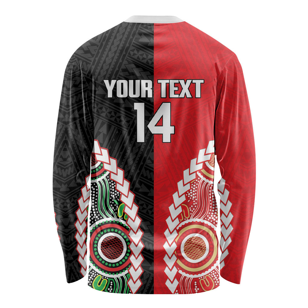 Custom Rugby Panthers and Dolphins Long Sleeve Shirt 2026 Together Aboriginal Polynesian Pattern