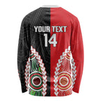 Custom Rugby Panthers and Dolphins Long Sleeve Shirt 2026 Together Aboriginal Polynesian Pattern
