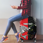 Custom Rugby Panthers and Dolphins Luggage Cover 2026 Together Aboriginal Polynesian Pattern