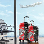Custom Rugby Panthers and Dolphins Luggage Cover 2026 Together Aboriginal Polynesian Pattern