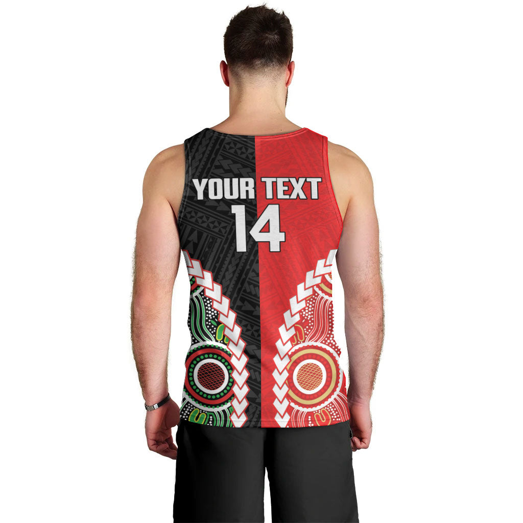 Custom Rugby Panthers and Dolphins Men Tank Top 2026 Together Aboriginal Polynesian Pattern