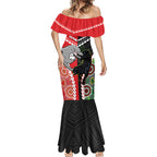 Custom Rugby Panthers and Dolphins Mermaid Dress 2026 Together Aboriginal Polynesian Pattern