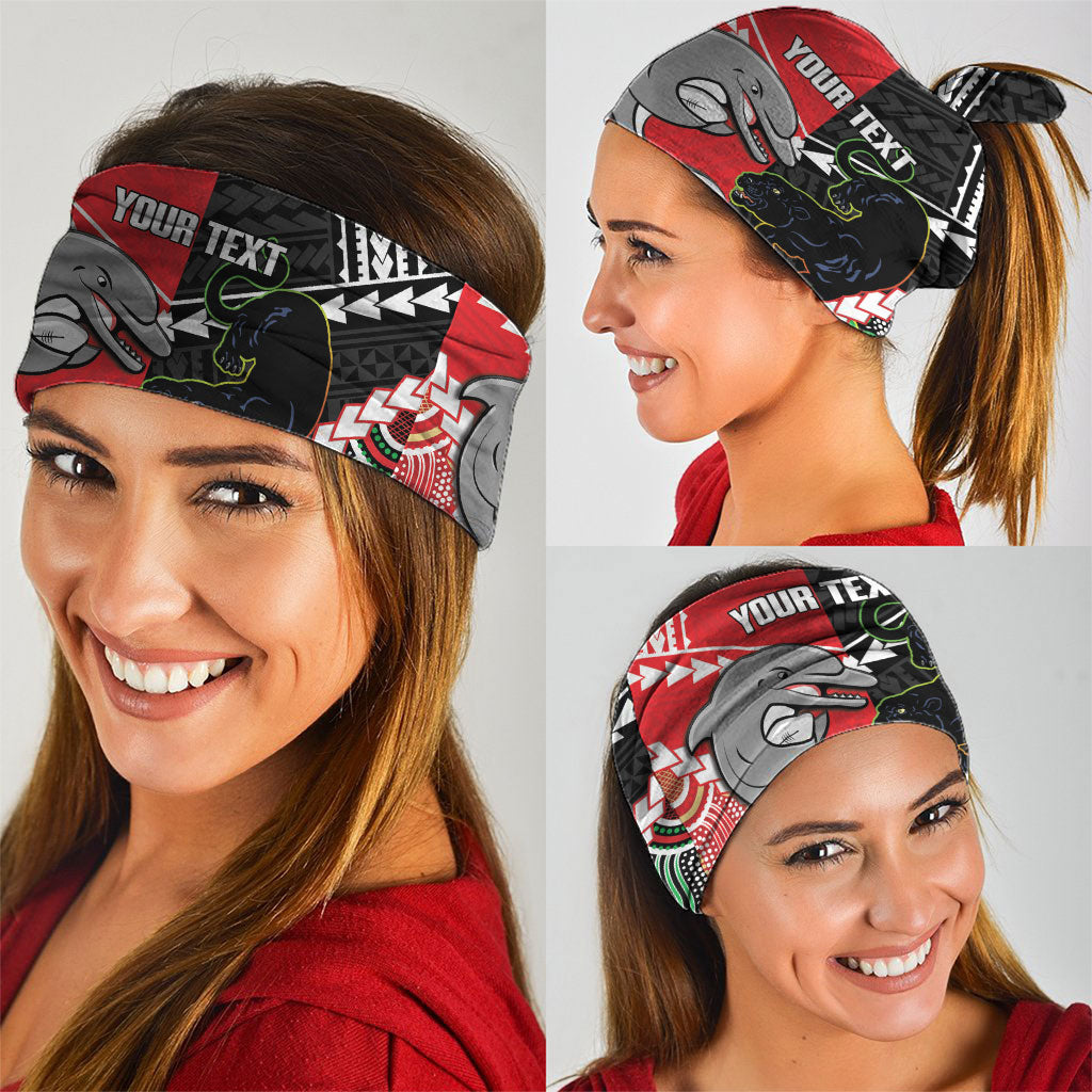 Custom Rugby Panthers and Dolphins Neck Gaiter 2026 Together Aboriginal Polynesian Pattern