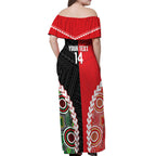 Custom Rugby Panthers and Dolphins Off Shoulder Maxi Dress 2026 Together Aboriginal Polynesian Pattern